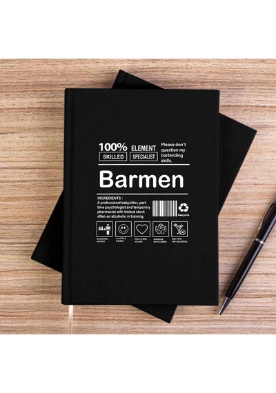 Barmen Siyah Çizgisiz Kanvas Defter