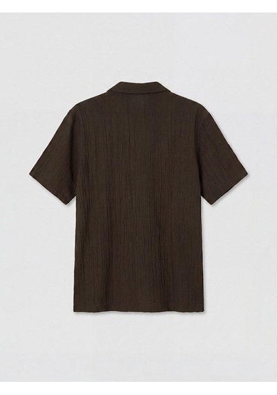Lcw Vision Kahverengi Regular Fit Krinkle Erkek Gömlek