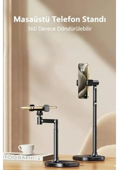 Ayrex Coverzone Jopree X66f / Ayarlanabilir Telefon Standı 360 Döner, Canlı Yayın/çekim İçin Ergonomik Masaüst