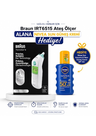 Braun 6515 Ateş Ölçer Alana Nıvea Güneş Kremi Hediyeli