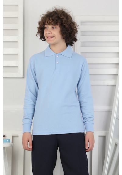 Crassi Erkek Çocuk Okul Sweatshirt Manşetli Gök Mavi