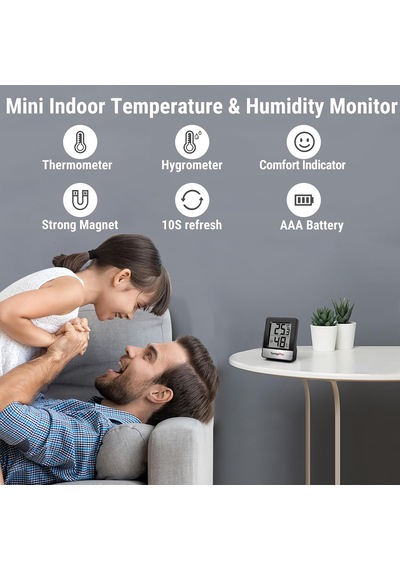 Thermopro Tp49b Mini Dijital İç Mekan Termometre Ve Nem Ölçer, Gülen Yüz İkonlu Oda Sensörü, Mı
