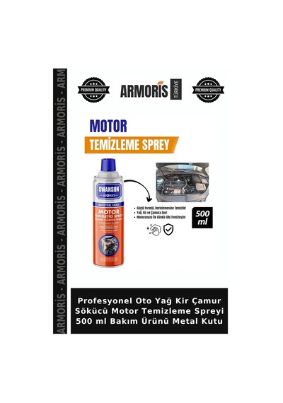 Profesyonel Oto Yağ Kir Çamur Sökücü Motor Temizleme Spreyi 500 Ml Bakım Ürünü Metal Kutu