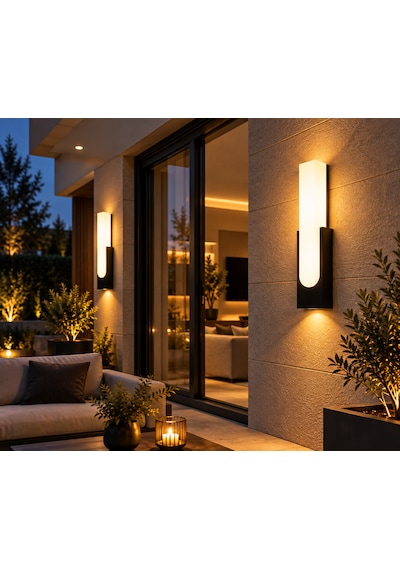Mira Modern Led Duvar Apliği 10w Çift Yönlü Işık İç Dış Mekan Şık Dekoratif Aydınlatma 3200k Siyah