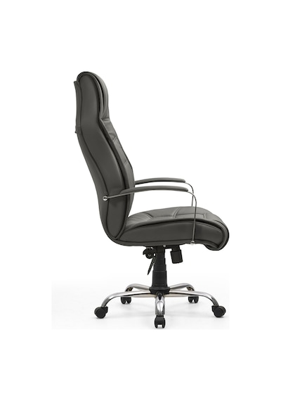 Konfor Krom Bilgisayar - Ofis - Müdür - Büro - Makam Çalışma Koltuğu Siyah Renk Krom Ayaklı Siyah