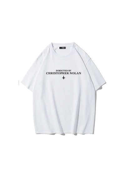 Brz Collectıon Brz Collection Unisex Oversize Directed By Christoper Nolan T-shirt Beyaz
