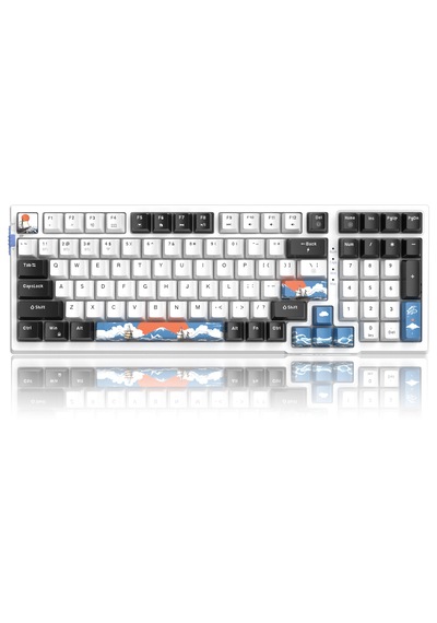 Magegee Sky98 99 Tuş Kablosuz Rgb Hot-swap Gasket Siyah-beyaz Gaming Klavye