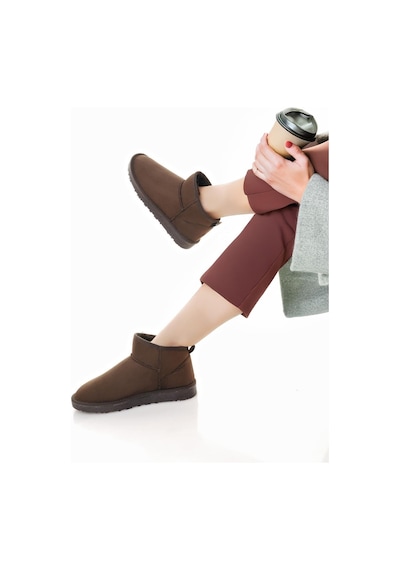 Nesilshoes Nesil Shoes Ypr 7391 Kahve Süet İçi Kürklü Su İtici Kadın Bot