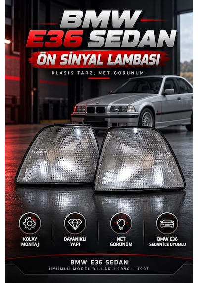 Bmw E36 Sedan Ön Sinyal Lambası Takımı Beyaz