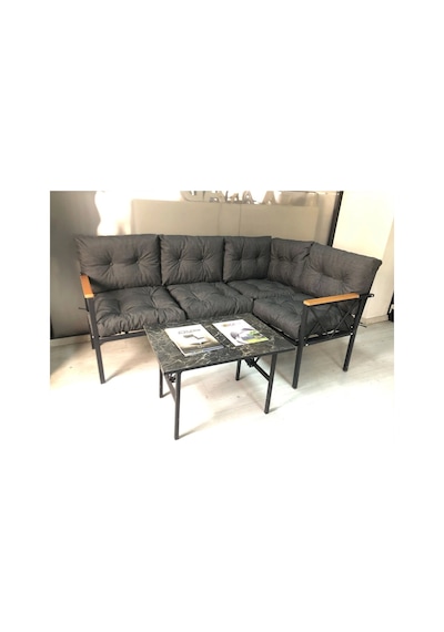 Miami Köşe Koltuk Takımı , 2+2 Balkon-bahçe-çay Seti-mutfak Köşesi Mermer Desen 70x50cm Sehpa Antrasit Miami Köşe Koltuk Takımı , 2+2 Balkon-bahçe-çay Seti-mutfak Köşesi Mermer Desen 70x50cm Sehpa Antrasit