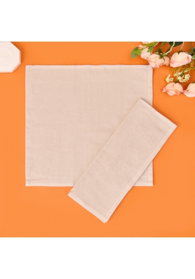 Soft 2'li Havlu Set - Bej Çok Renkli