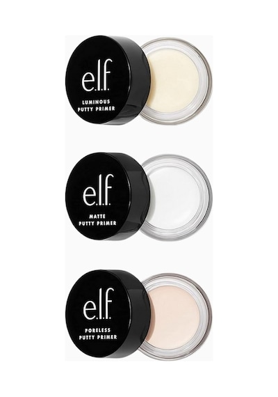 E.l.f. Putty Primer Trio Gözeneksiz, Mat Ve Parlak Makyaj Bazı Seti, Seyahat Boy