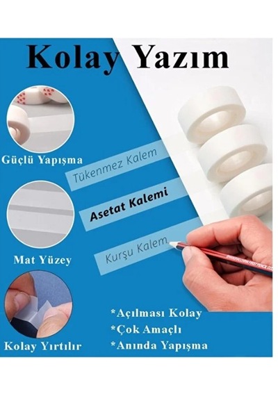Görünmez Bant 18x30 Yrd Şeffaf Bant Aydınger Yazılabilir Mat Bant - 1 Adet 1