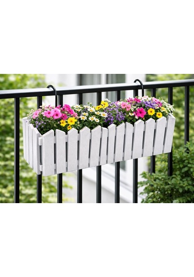 Ozn-616 Efes Askılı Balkon Saksı Takımı 4 Adet 9 Litre No:2 Gri