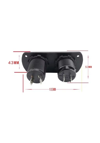 Usb Şarj Cihazı 1a 2.1a Dijital Voltmetre Göstergeli Çakmaklık 12v 24v Pano Tip Çakmak Şarj Söketi