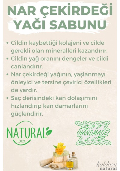 Kabak Lifli El Yapımı Doğal Nar Çekirdeği Yağı Sabunu 120 G