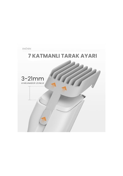 Enchen Boost Beyaz Taşınabilir Şarjlı Saç Kesim Makinesi