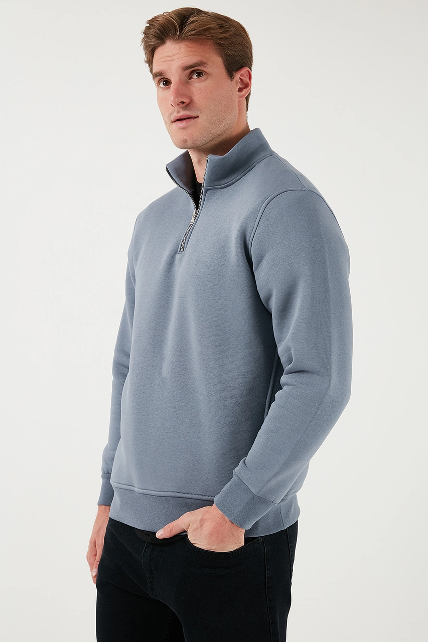 Buratti Pamuklu Regular Fit Dik Yaka 2'Li Paket Erkek Sweat 59052592S2 Antrasit-Koyu Gri