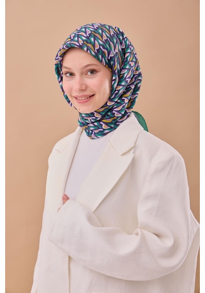 Silk Home Aura Eşarp 140006-20 Yeşil, Morcivert, Asit, Pembe