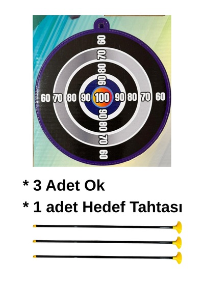 Okçuluk Seti Çocuk Okçuluk Oyunu 3 Ok Ve Hedef Tahtalı Kutulu Turuncu