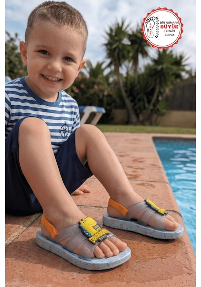 Gezer 13291 Dinazor Desenli Erkek Bebe Havuz Plaj Terlik-sandalet Buz