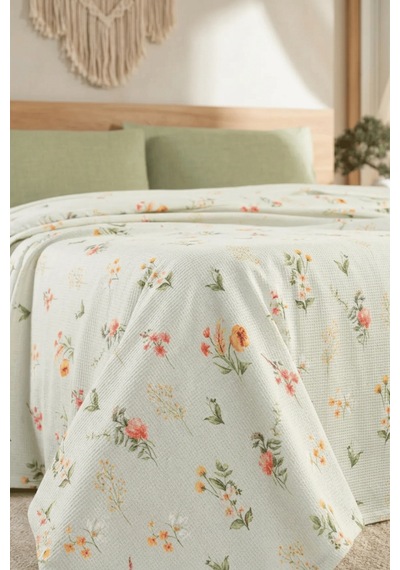 La Notte Flower Garden Çift Kişilik 4 Parça Pike Takımı 210x230 + 160x200 + 2/50x70 Cm Çok Renkli