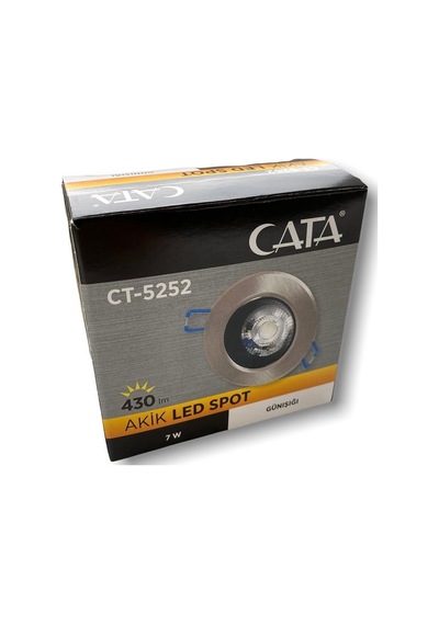 Cata Ct-5204 7w Akik Led Spot Lamba Gömme Tavan Şık Tavan Aydınlatma 3200k Günışığı Gri - Siyah