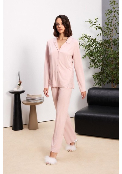 Pierre Cardin Pudra 6'lı Modal Gecelik Sabahlık Çeyiz Seti 5000 Pudra