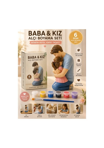 Babalar Günü Özel Baba & Kız Taş Tozu Boyama Seti