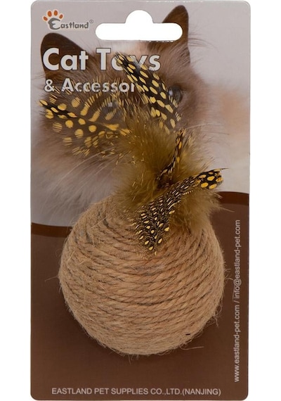 Eastland Hasır Tüylü Çıngıraklı Top-çap 6cm