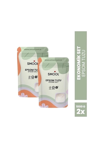 Epsom Tuzu 2'li Set 2x1000 Gr İngiliz Tuzu Katkısız, Banyo Tuzu Ayak Banyosu Peeling 2 Kg Acai Üzümü