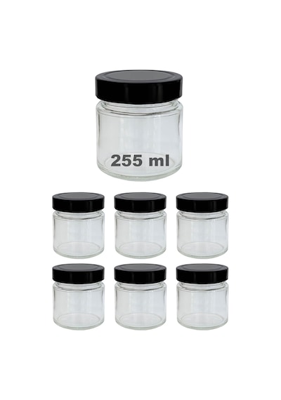 Ml Kavanoz Metal Derin Kapaklı 255 Cc Şeffaf Reçel Marmelat Cam Kavanoz Deep 6 Adet Altın Kapak Diğer