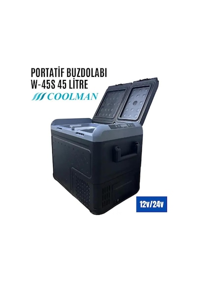 Coolman W-45s Çift Kapaklı Araç İçi Portatif Buzdolabı 45 Litre 12v-24v-1173