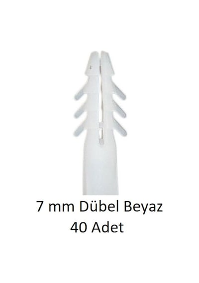 Dübel, 7 Mm Beyaz Dübel, 40 Adet