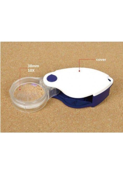 Işıklı Mini Büyüteç, 38mm, 10x Büyütme