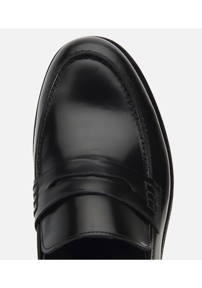 Hotiç Erkek Açma Deri Siyah Kalın Tabanlı Klasik Loafer
