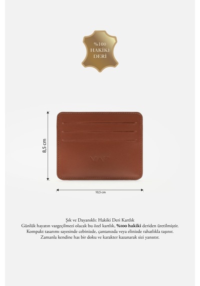 %100 Gerçek Deri Terra El Yapımı El Boyaması Hakiki Deri Kartlık 6 Kart Yuvalı, Zamansız Tasarım-1527 Çok Renkli