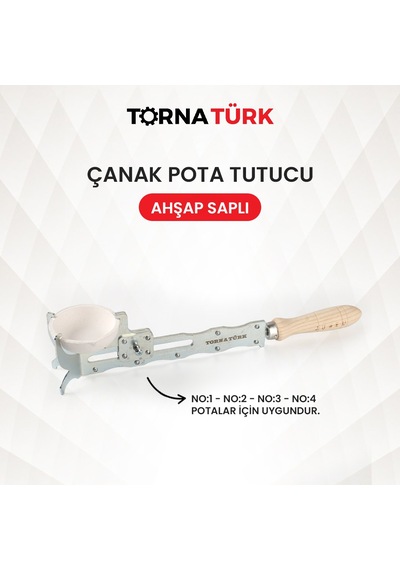 Kuyumculuk Çanak Pota Tutucu Ahşap Saplı Metalik