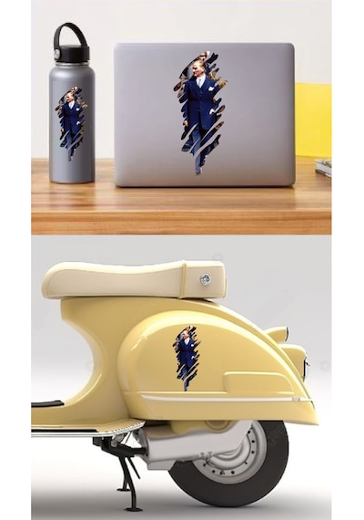 Büyük Atatürk Mustafa Kemal Atatürk Sticker - Araba Oto Motosiklet Karavan Sticker - 00322 20x9 Cm