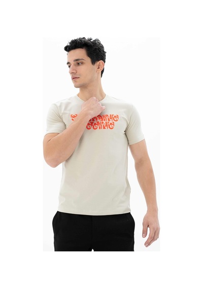 AR-MA Arma Erkek Slim Fit Bisiklet Yaka Tişört Y25344452001 Bej