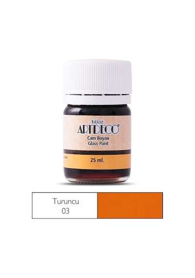 Artdeco Cam Vitray Boyası 25 ML. 03 Turuncu