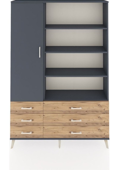 Arges Dolap 8 Raflı 6 Çekmeceli Tek Kapaklı 132x30x195 Antrasit-antrasit/çam Antrasıt/atlas Çam Arges Dolap 8 Raflı 6 Çekmeceli Tek Kapaklı 132x30x195 Antrasit-antrasit/çam Antrasıt/atlas Çam