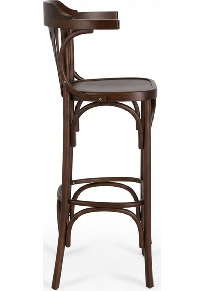 Thonet Kolçaklı Ahşap Bar Sandalyesi Ceviz