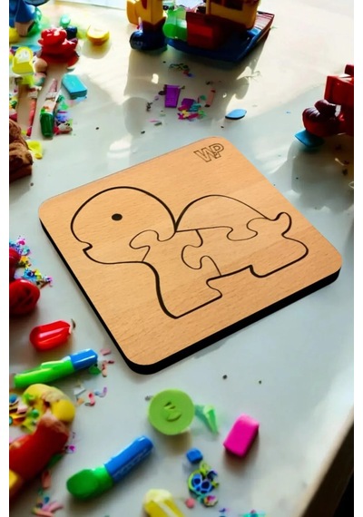 Plywood Ahşap Boyanabilir Çocuklar Puzzle Kaplumbağa Boya Setli