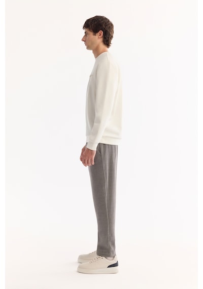 Avva Erkek Ekru Bisiklet Yaka Pamuklu Bi-stretch Baskılı Regular Fit Sweatshirt A52y1210