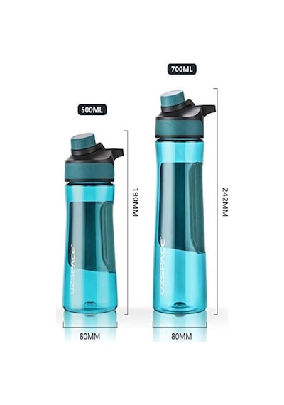 Uzspace Manyetik Kapaklı 500ml Silikon Gövde Tritan Su Matarası Çok Renkli