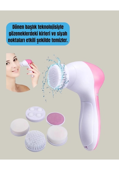 Mey İthalat Derin Temizleme Ve Masaj İçin 5 Başlıklı Yüz Cilt Bakım Aleti
