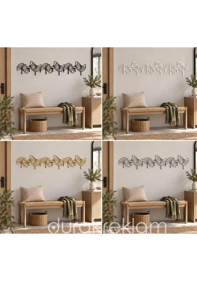 Modern Dekoratif Metal Duvar Askılığı Siyah
