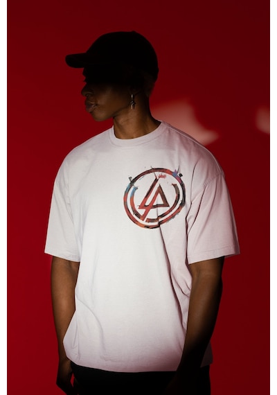 Sevbano Linkin Park Sırt Baskılı Unisex Oversize Müzik Grubu Tişört Beyaz