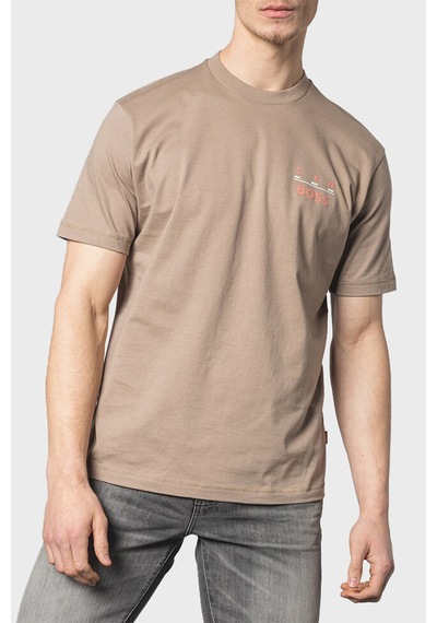 Boss Erkek T Shirt 50515553 246 Sütlü Kahve Sütlü Kahve Sütlü Kahverengi